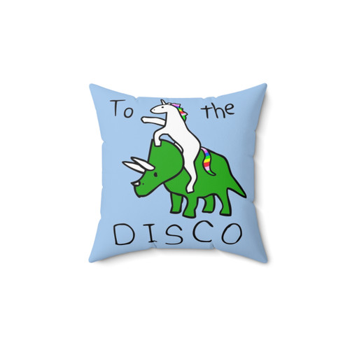 Unicorn Triceratops Disco Pillow