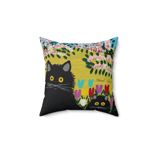 Maud Lewis Three Black Cats Decorative Throw Pillow
