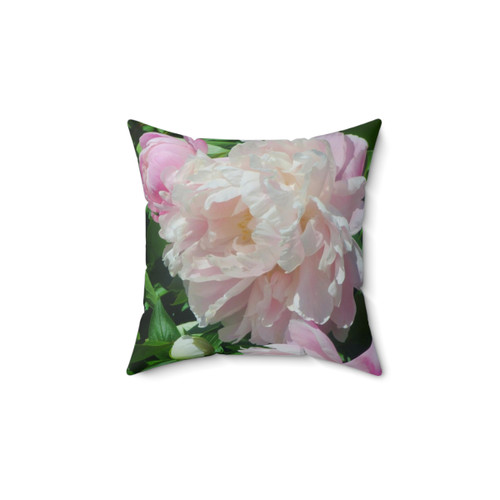 Peonies Floral Throw Pillow