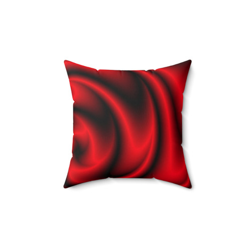 Abstract Red and Black Swirl Decorative Pillow