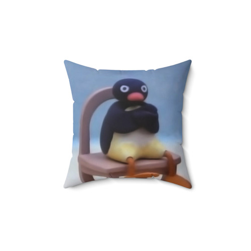Angry Pingu Cartoon Character Plush Pillow