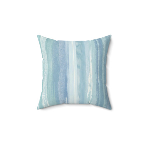 Watercolor Striped Beachy Pillow for Ocean Decor