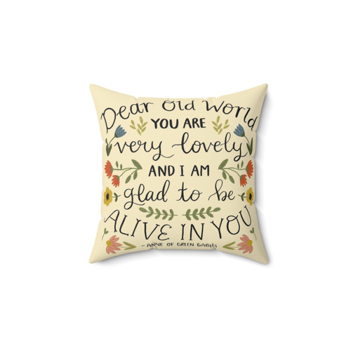 Anne of Green Gables Floral Quote Pillow