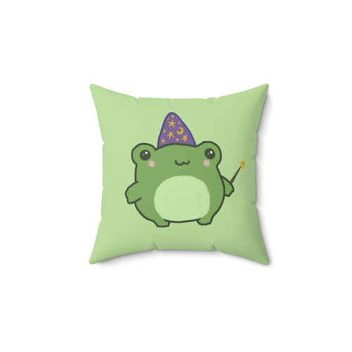Cottagecore Kawaii Toad Wizard Pillow with Magic Wand