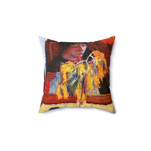 PIERRE BONNARD Impressionist Pillow with Vibrant Floral Design