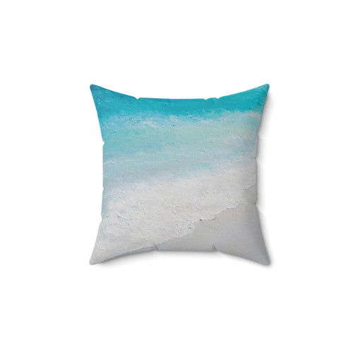 Surf Painting Pillow with Coastal Beach Scene