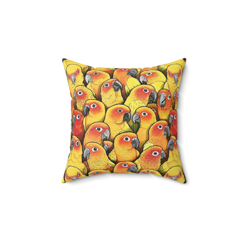 Colorful sun conure parrot pillow