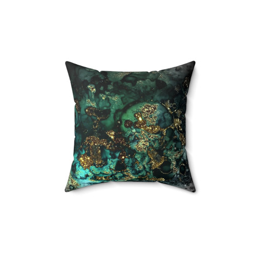 Gold Indigo Marble Decorative Pillow