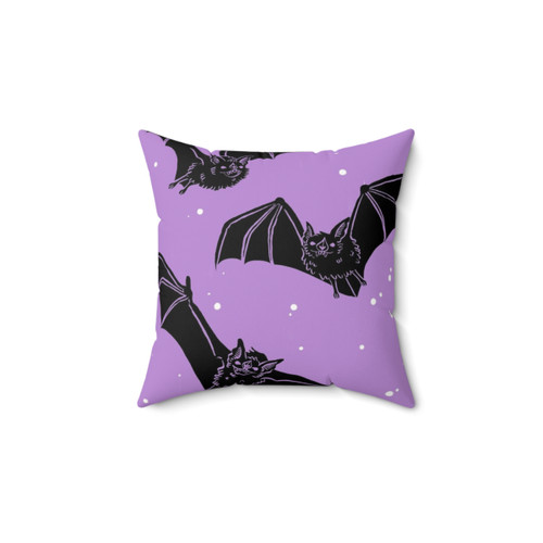 Batty in Violet Gothic Throw Pillow