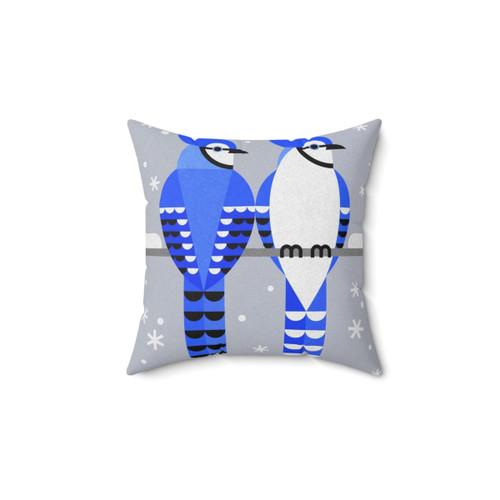 Blue Jay Pillow - Vibrant Digital Illustration by Scott Partridge
