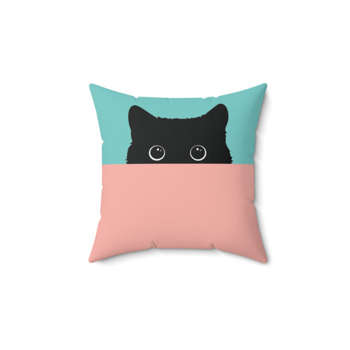 Retro Black Cat Throw Pillow for Cat Lovers