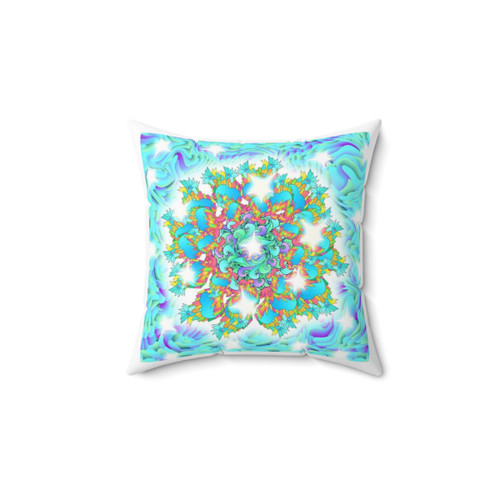 Bright Blue Decorative Pillow with Blinded Lights Design