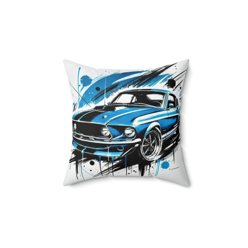 Blue Ford Mustang Pillow
