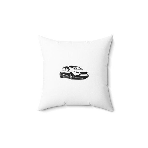 White Car Silhouette Decorative Throw Pillow