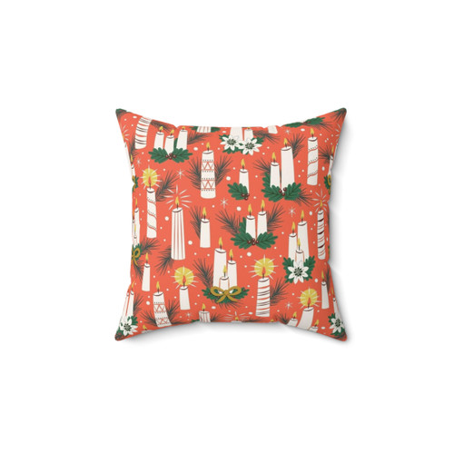 Vintage Christmas Candles Pillow