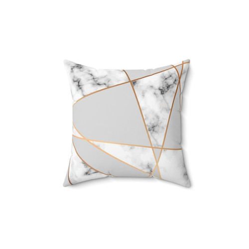 Copper marble geometric decorative pillow