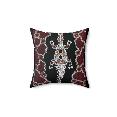 Authentic Aboriginal Art Crocodile Pillow