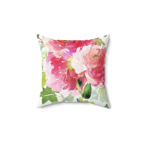 Wild Peonies Floral Watercolor Pillow