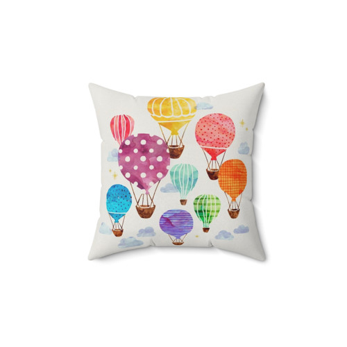 Colorful Hot Air Balloon Decorative Pillow