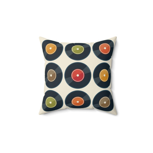 Vintage Vinyl Record Decorative Throw Pillow