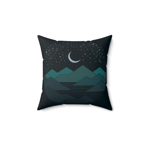 Minimalist Mountain and Star Pillow