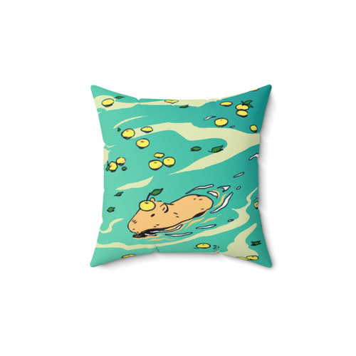 Capyuzu Pillow with Adorable Capybara and Yuzu Design