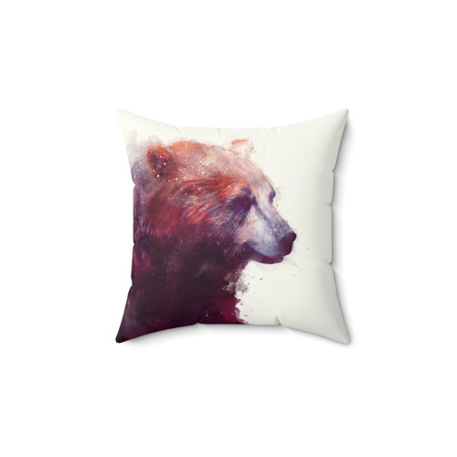 Calm Bear Decorative Throw Pillow with Watercolor Design