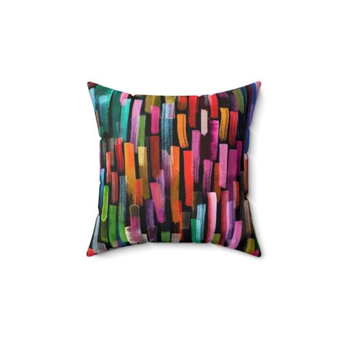 Multicolor Watercolor Stripes Pattern Pillow