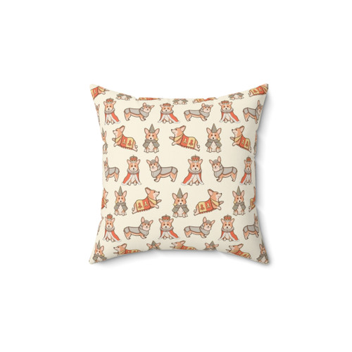 Cozy Corgi Pillow with Medieval Fantasy Design