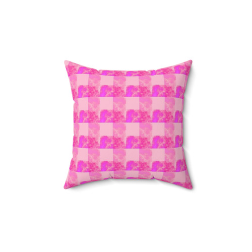 Pink Galaxy Gingham Decorative Pillow