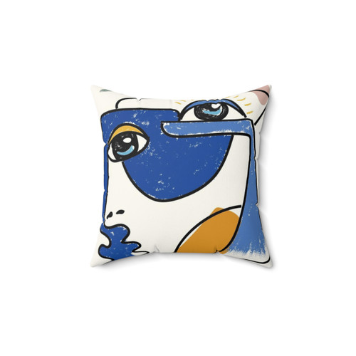Minimal Face Pillow - Abstract Art Cushion