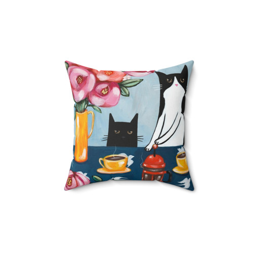 Tuxedo Cat French Press Coffee Pillow