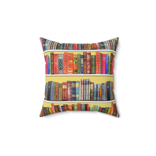 Vintage Bookshelf Pillow for Book Lovers