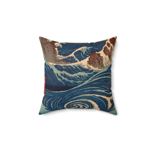 Ukiyo-e Waves Pillow - Japan Art Print Accent Cushion