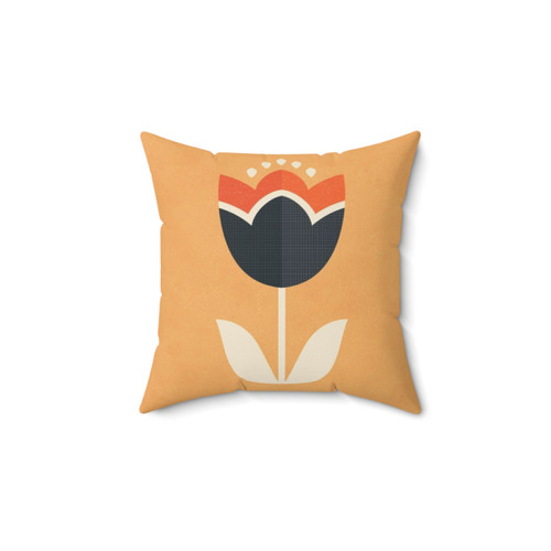 Retro Tulip Floral Decorative Throw Pillow