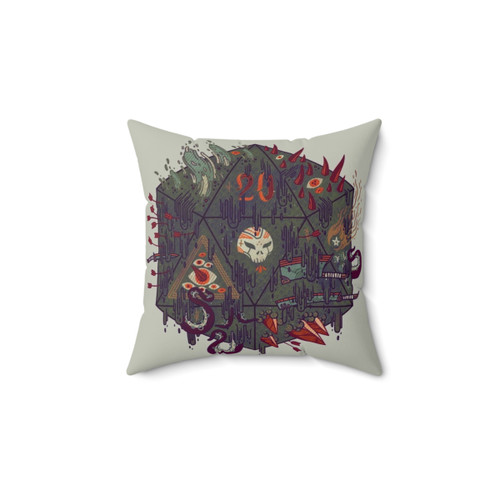 Spooky Skull Occult Pillow with Arcane Symbols