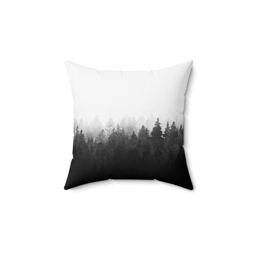 Misty forestry fairytale landscape pillow