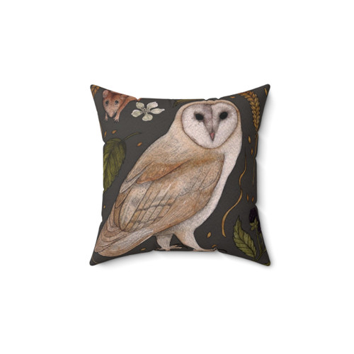 Barn Owl Pillow - Botanical Bird Decor