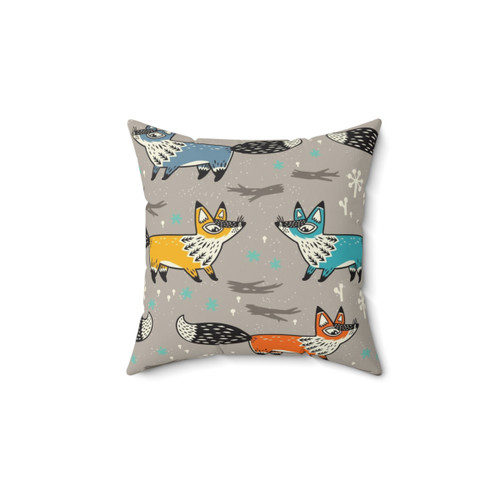 Colorful Foxes Adventure Pillow