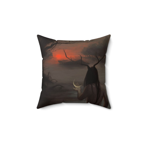 Dusk Decorative Pillow with Mystical Motifs