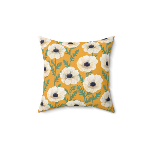 Anemones on Mango Floral Decorative Pillow