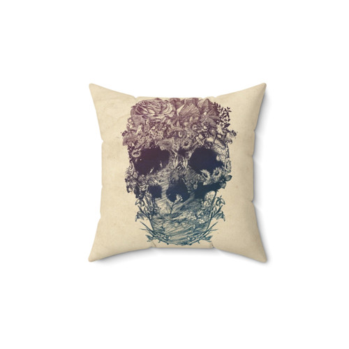 Skull Floral Decorative Throw Pillow