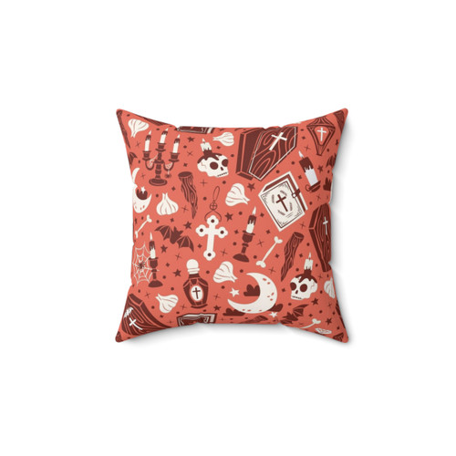 Vampire-themed decorative pillow for Halloween