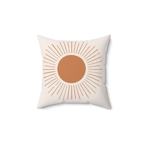 Boho Terracotta Sun Rays Accent Pillow