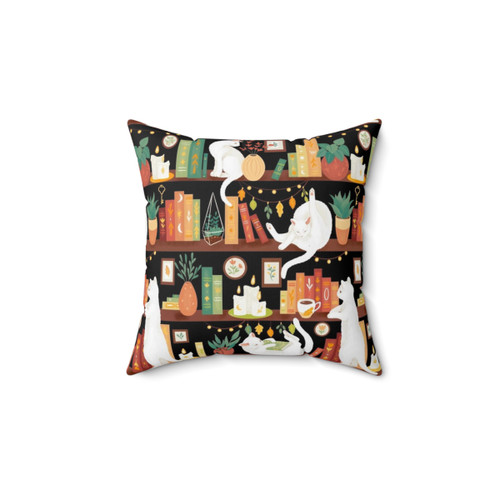 Cozy Library Cats Night Pillow