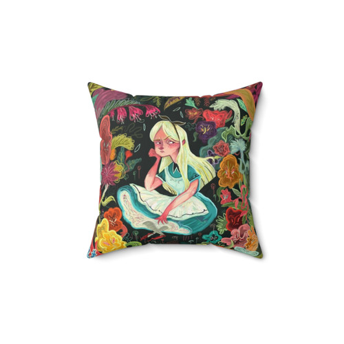 Alice in Wonderland themed decorative pillow