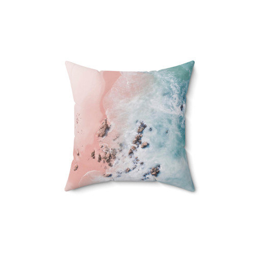 Sea Bliss Aerial Photography Pillow by Ingrid Beddoes