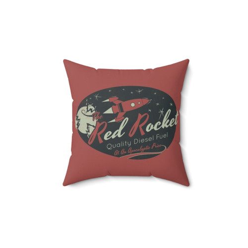 Distressed Red Rocket Pillow - Fallout Inspired Decor