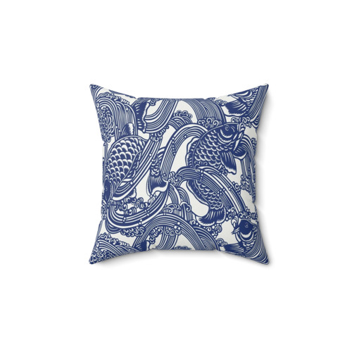 Vintage Japanese Koi Fish Decorative Pillow