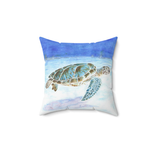 Watercolor Sea Turtle Decorative Pillow